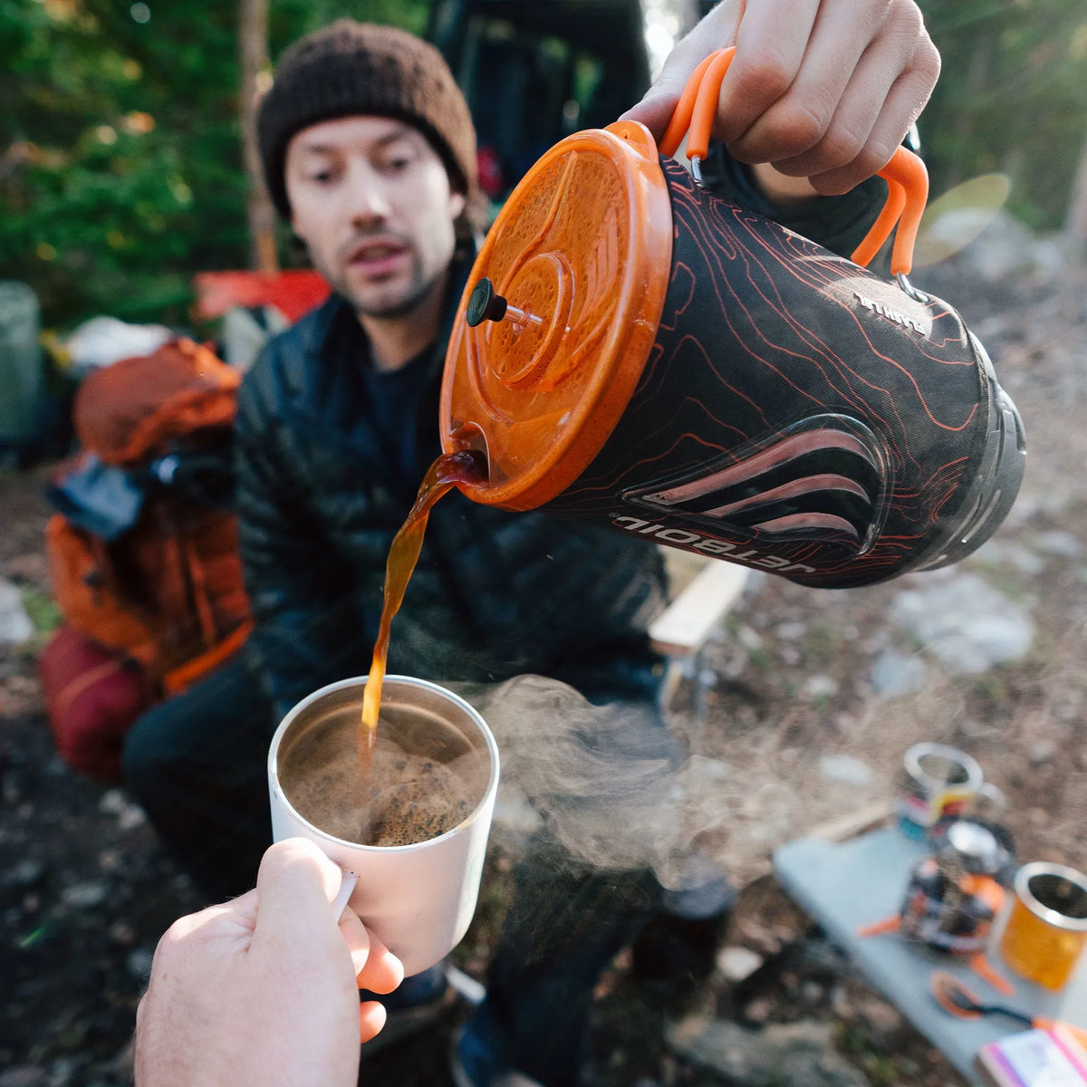Black/Orange Topo