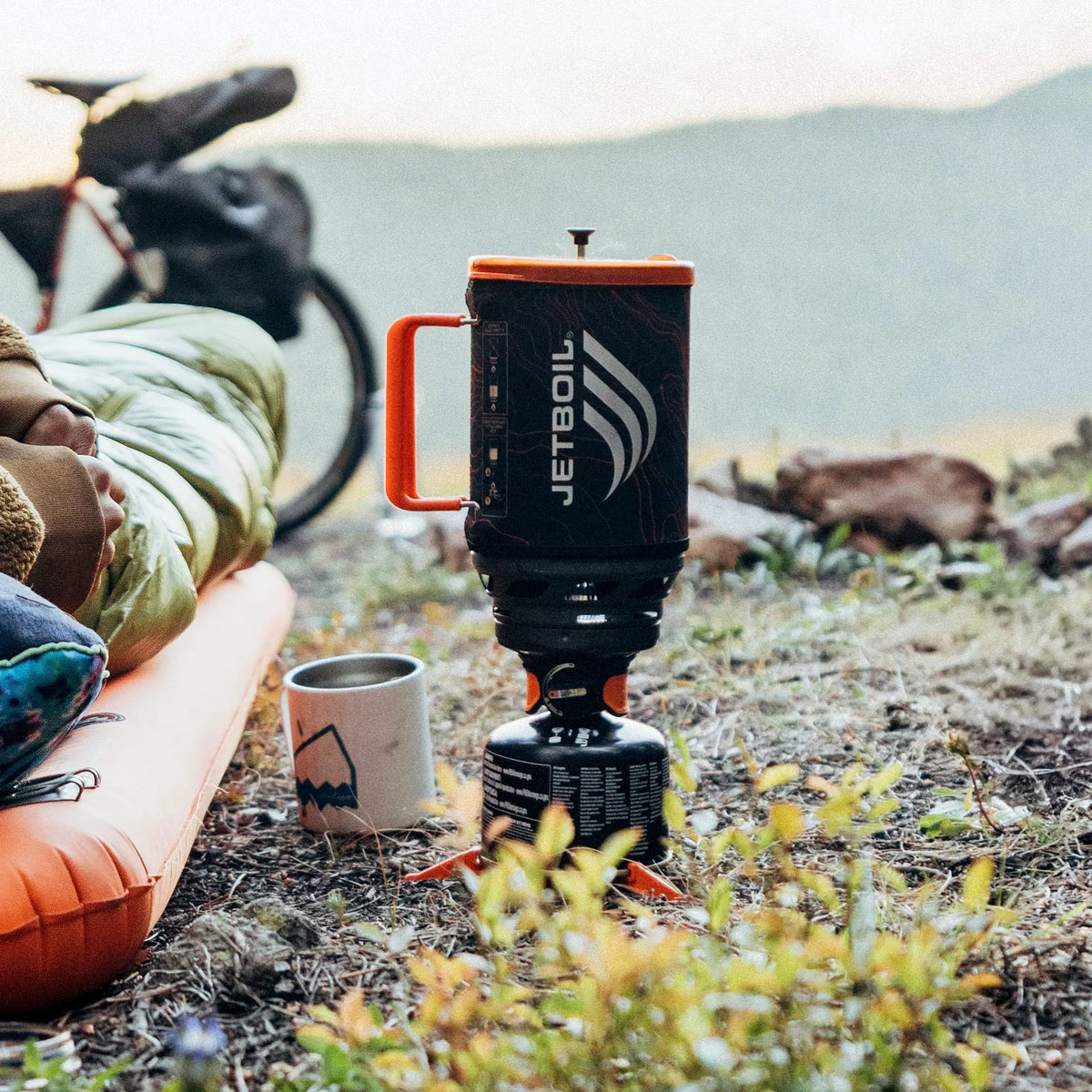 Black/Orange Topo