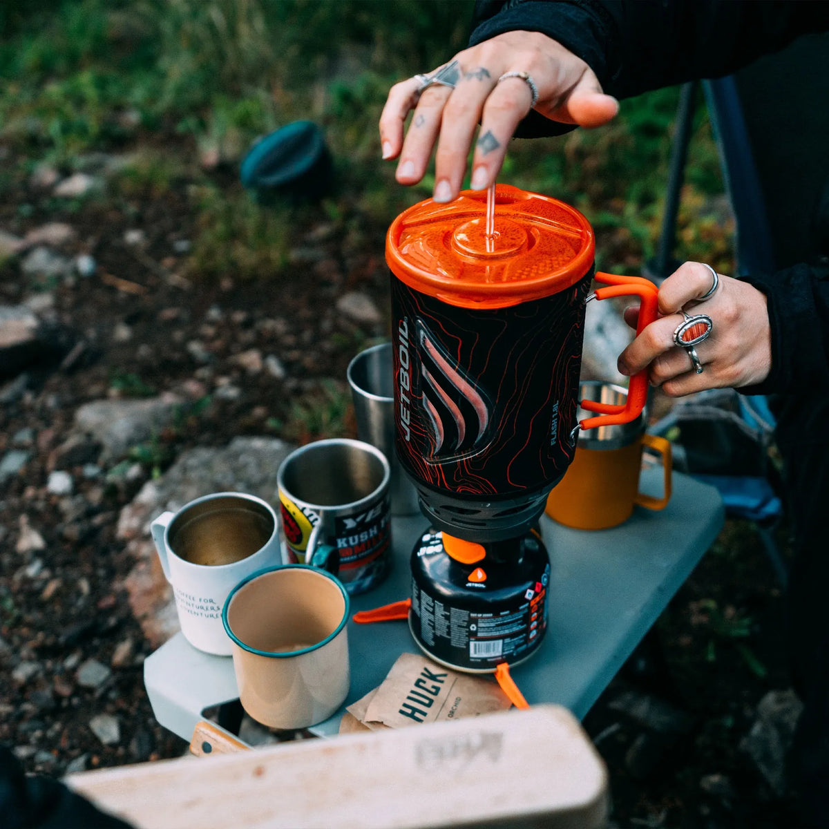 Black/Orange Topo