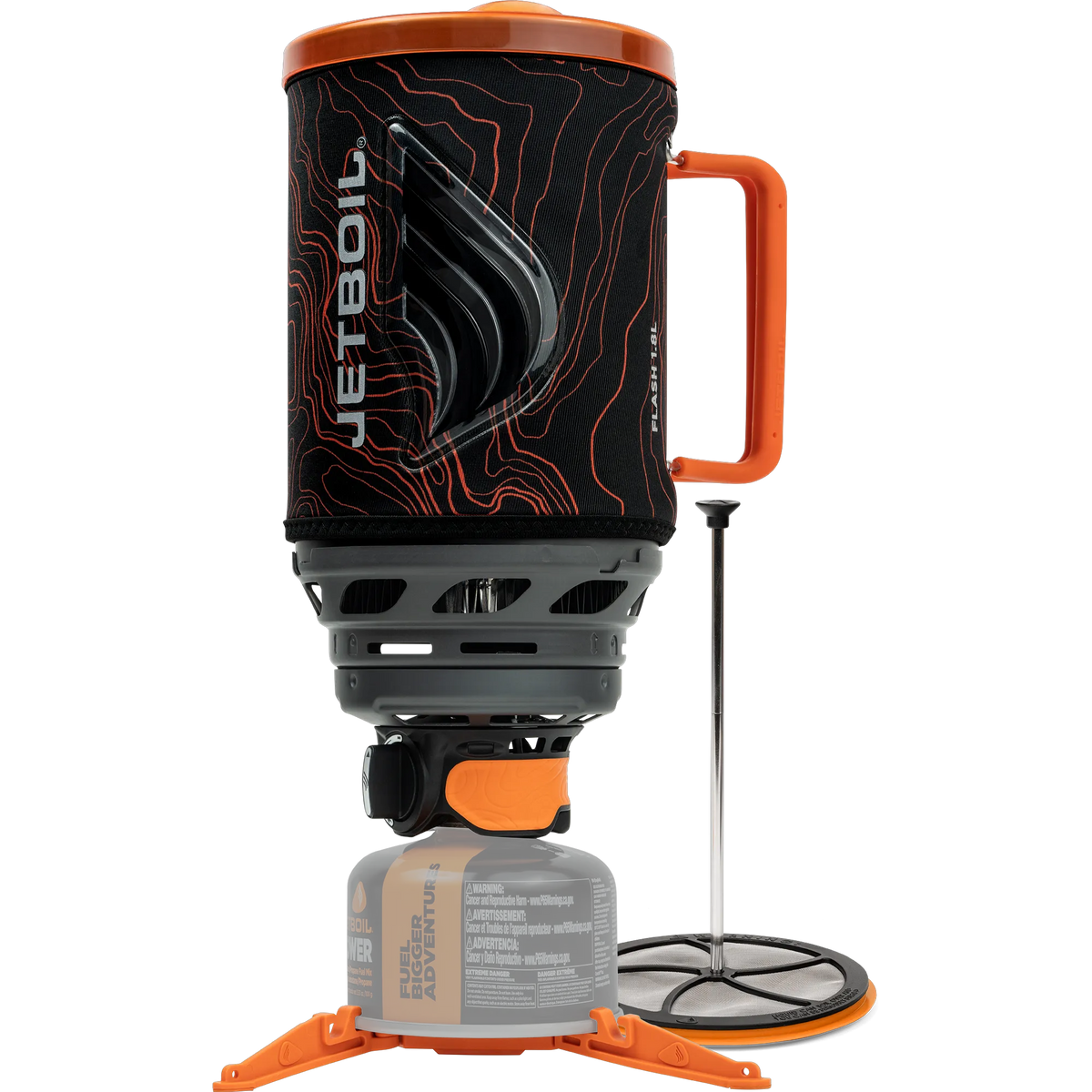 Black/Orange Topo